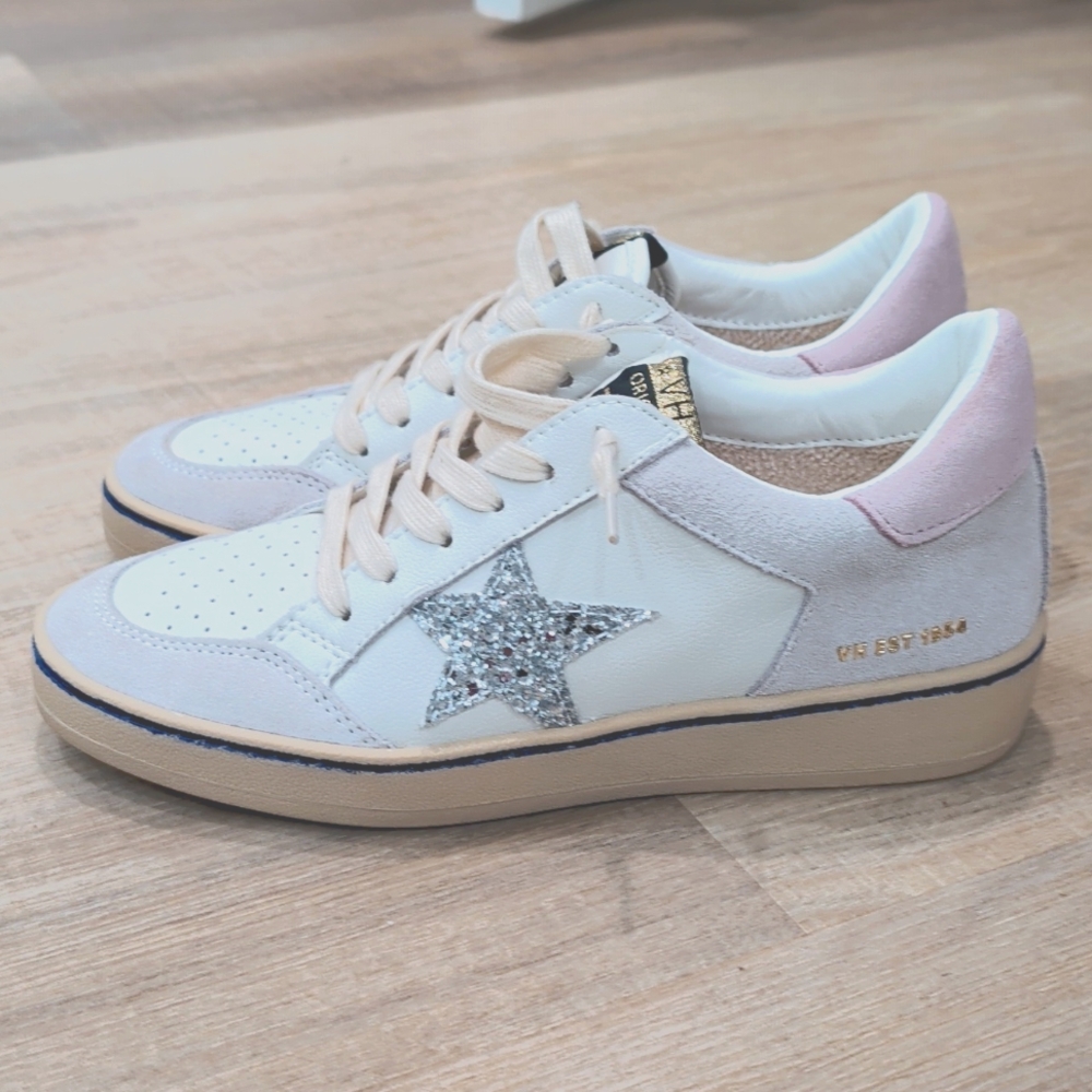 Vintage Havana White and Pink Sneakers